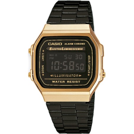 CASIO VINTAGE Mod. ICONIC - GOLD & BLACK A168WEGB-1BEF